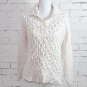 Karen Scott Cream Colored Sweater // Knit Sweater